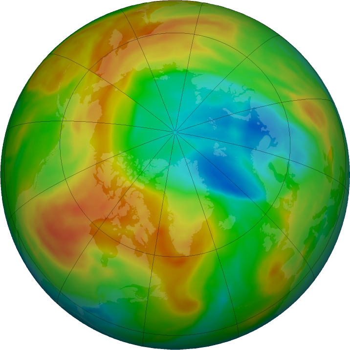 Arctic ozone map for 13 April 2020